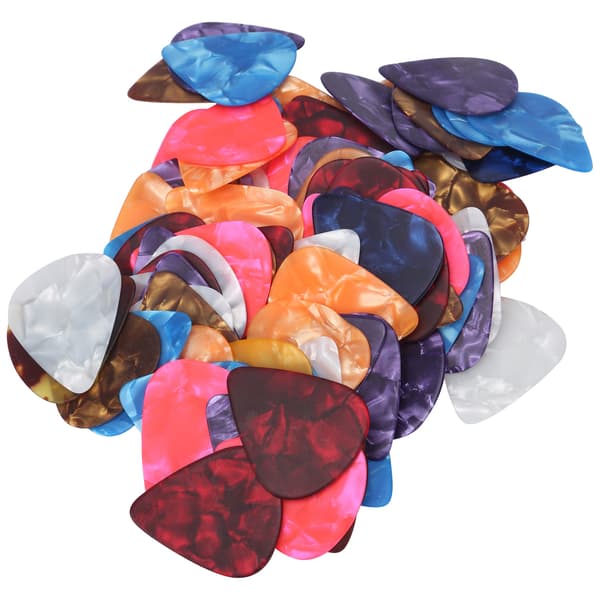 100pcs Guitar Picks Colorful Celluloid Finger Guards Tool String Instrument Accessories 0.96mm