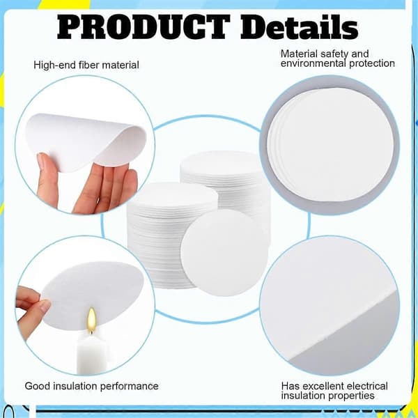 110 Sheets Microwave Kiln Paper 12 cm Round Ceramic Fiber Paper Insulation Ceramic Fiber Blanket