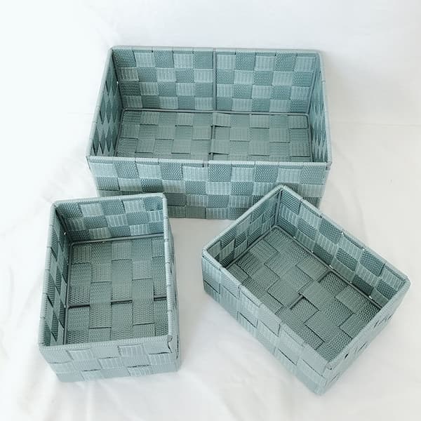 Mintgrön badkorg med lock 17 x 13 x 9 cm - Badrum