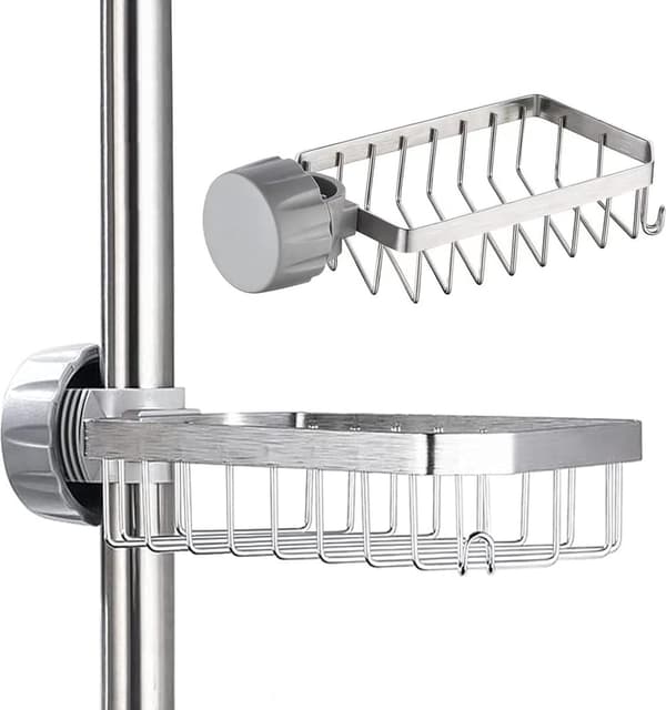 Dusjsåpekopp, rustfritt stål, ingen boring, for stenger på 20-32 mm, 1 stk
