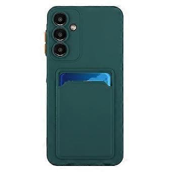 Skal för Samsung Galaxy A54 5G med Kortfack Matt Fingeravtrycksfri Baksida - Grön