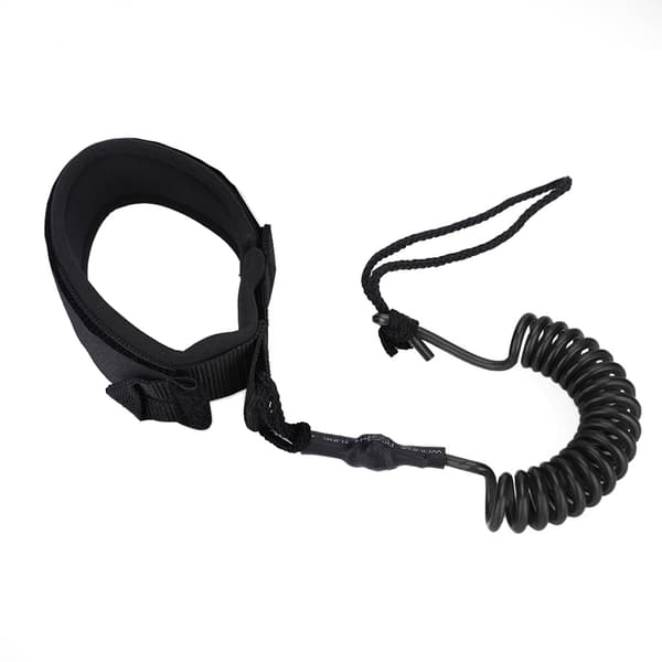 Stand Up Paddle Board Coiled Spring Ben Fod Rep Surfing Leash til Surfbræt (sort)