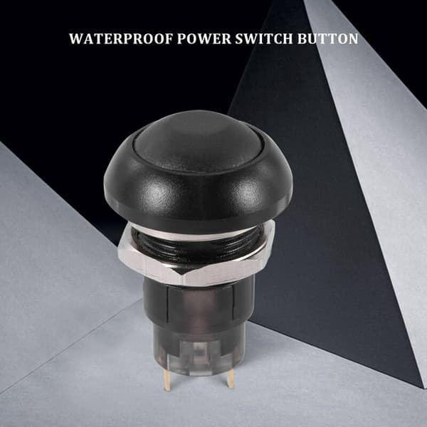 On-Off Waterproof Latching Push Button Switch 12Mm Spst 2A IP67, Black