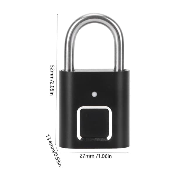Biometric Fingerprint Lock - Padlock for Increased Security - Anti-theft Easy to Use - Perfect for Suitcases Lockers and Drawers