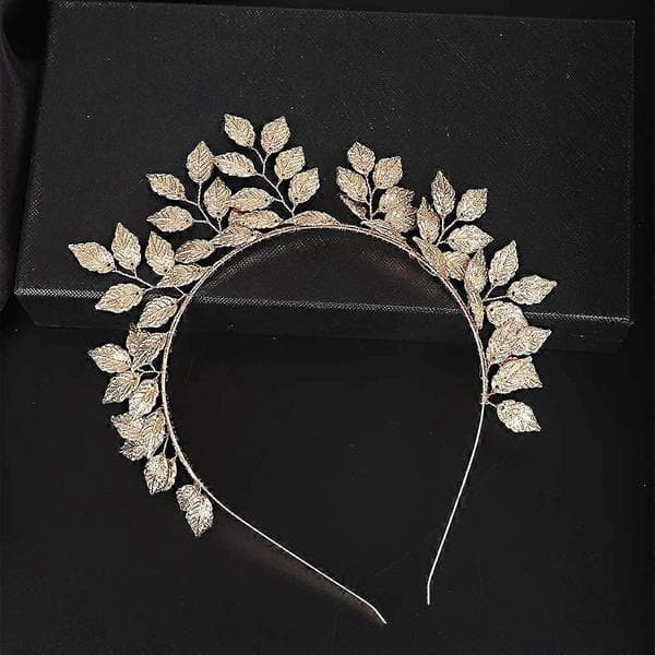 Bryllupstiara Gullblad Hårkrone for Brud Gresk Gudinne Håndlaget Hodeplagg for Bryllup