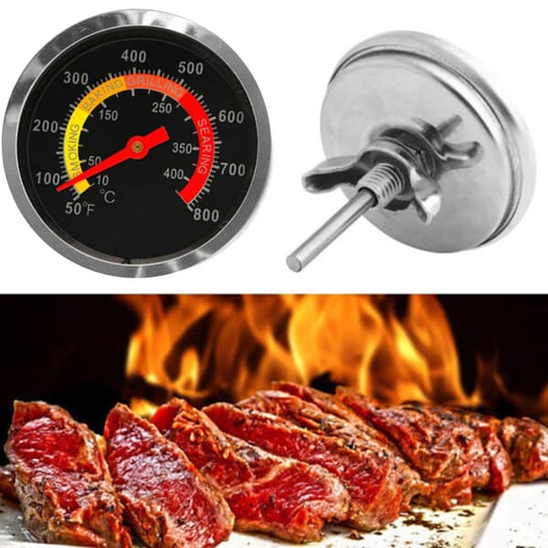 BBQ Røykovn Grill Termometer i Rustfritt Stål Temperaturmåler 50-400C