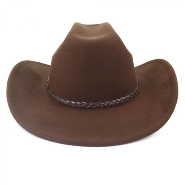 Cowboyhatt dame herre westernhatt bred brem med stropp