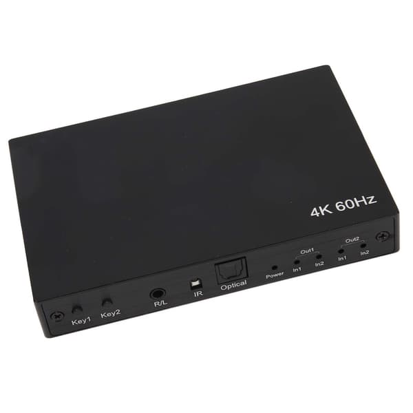 4K 60Hz HD Multimedia Interface Switch Splitter 4K 3D 1080P HDCP2.2 HDR 10 2x2 HD Multimedia Interface Switcher 100‑240V UIK-kontakt