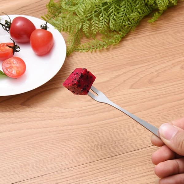 10 stk/sett 304 rustfritt stål fruktgaffelsett kake dessert KLB