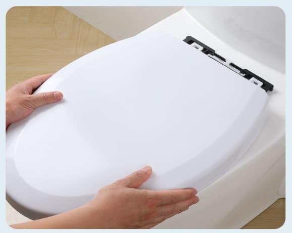 WC-istuin, pehmeästi sulkeutuva WC-istuin, hidas WC-istuin, WC-istuin hidastimella