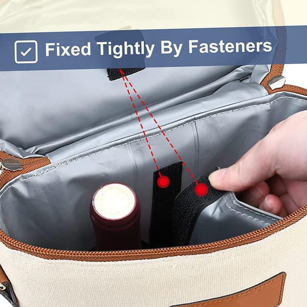 Insulated Wine Cooler - 2 Bottle Travel Case Padded Wine Cooler with Handle and Adjustable Shoulder Strap for Wine Lovers
