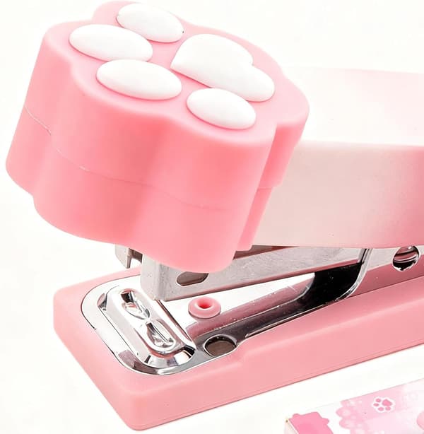 Mini notatbokapparat Katzenkralle for papirheftklammer rosa - Pink
