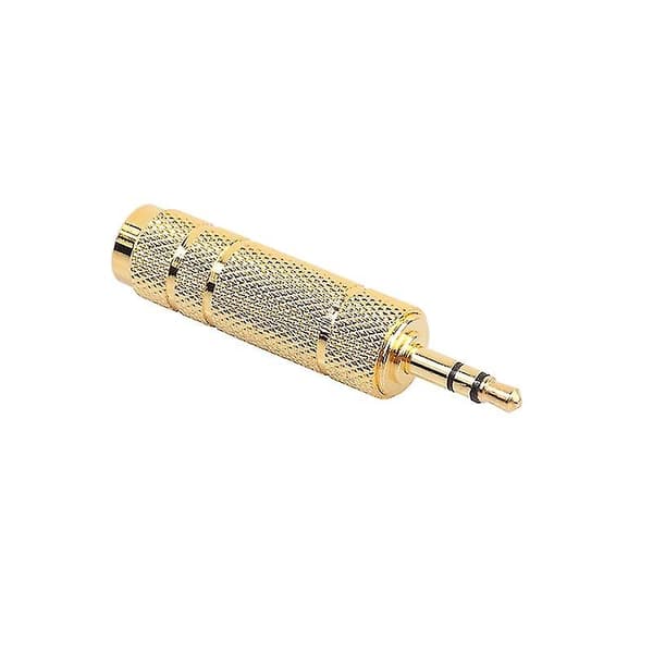 4 stk. Forgyldte 6,35 mm Han til 3,5 mm Hun Stereo Hovedtelefon Lydadapter Q