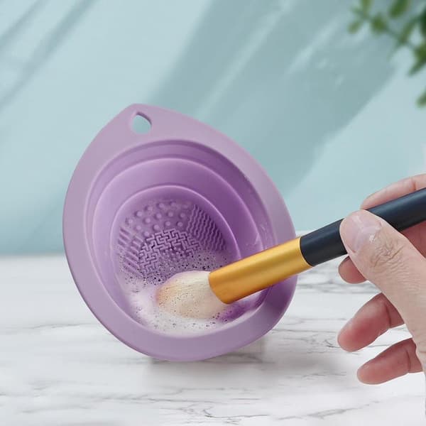 wxsp - Sammenfoldelig silikone makeupbørsterenser - Børstevaskeskål - Bærbart rengøringsværktøj - Makeupbørsterenser