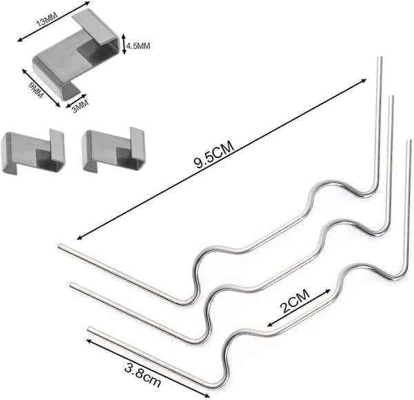 100 stk. Drivhusklips for glass, rustfrie drivhusvindusklips glassrutespenner