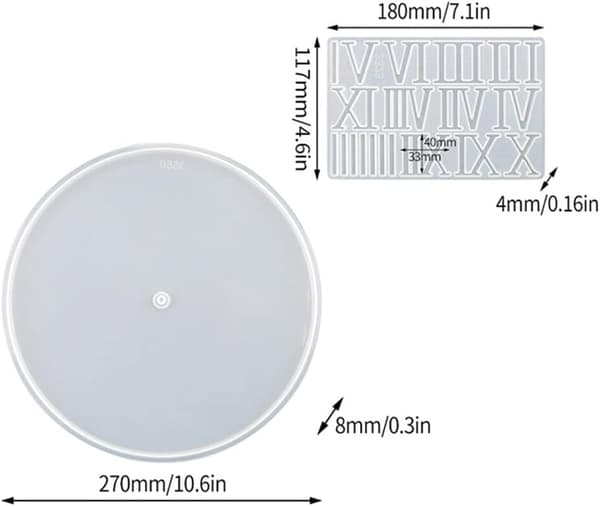 Støbeharpiks DIY Epoxy Håndværk Hjem Romersk - Urforme, 3D Silikoneforme til Vægdekoration, Små Tal Stil Lille