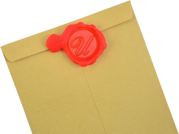 GZ5 lakksegl med messinghode og trehåndtak, 26 bokstaver, A-Z U -