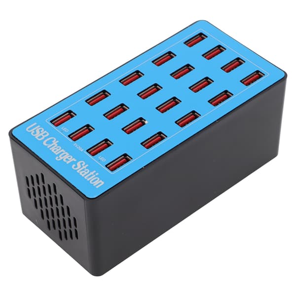 WLXA5+ 100W 20-porters USB-hubblader Veggstrømadapter Hurtigladestasjon 100-240V (US-plugg)