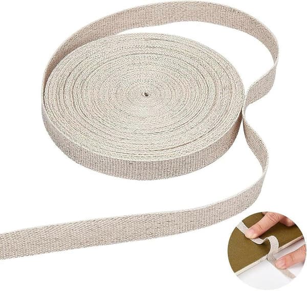 10 meter linned indbindingsbogtape 10 mm bred bogbindingsreparationstape stofmateriale til bogbinding bogkunst syning DIY håndværk