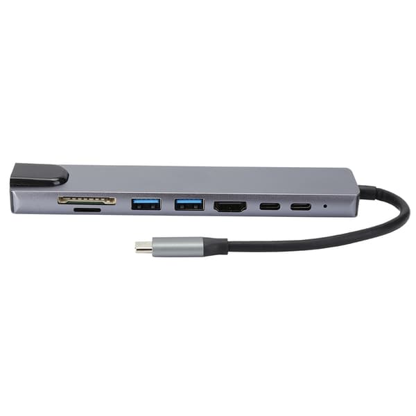 8-i-1 Hub Type-C til HDMI RJ45 PD USB Dockingstation Type-C Hub Splitter Konverteringsadapter