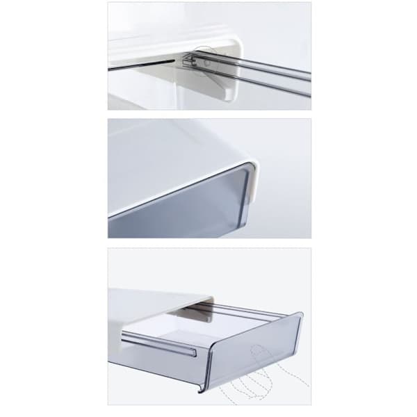 Under Desk Storage Box Without Holes Strong Under Table Storage Box Food Storage White + Black