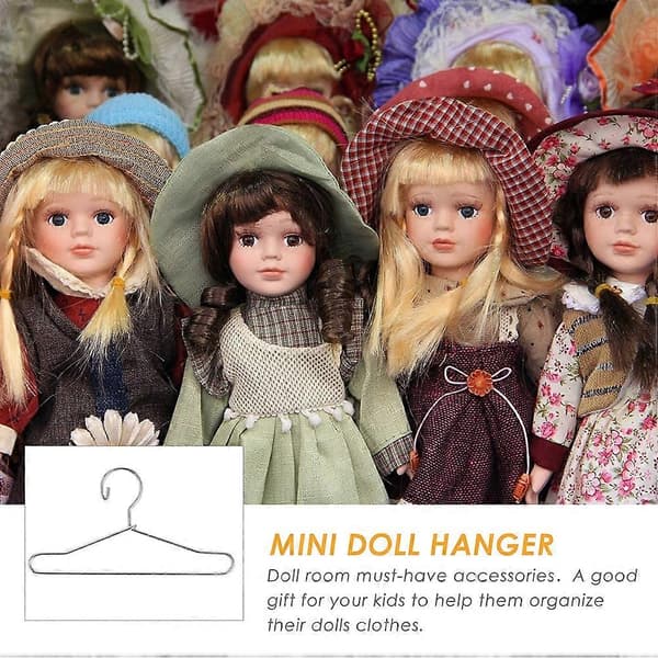 10 st Mini Klädhängare i Metall Mini Hus Klädstöd Dockor Klädställning