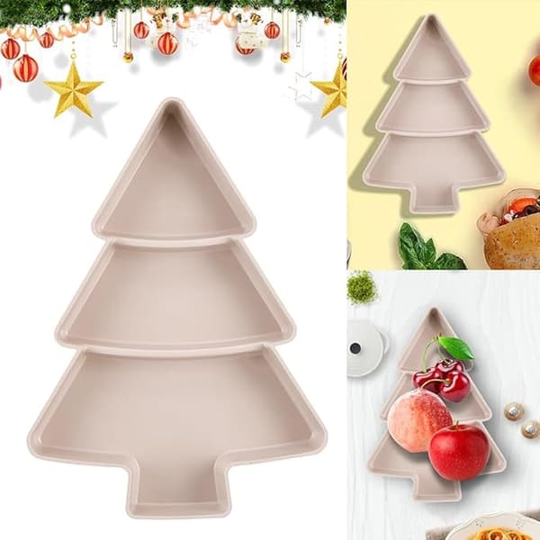 Festlig Julgransfat i Rosa - Julgranstallrikar