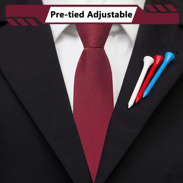 Herrars förknutna justerbara slips enfärgad 3,15'' dragkedjeslipsar för bröllop affärer examen skola Set-4-pack - Zipper Set-4pack