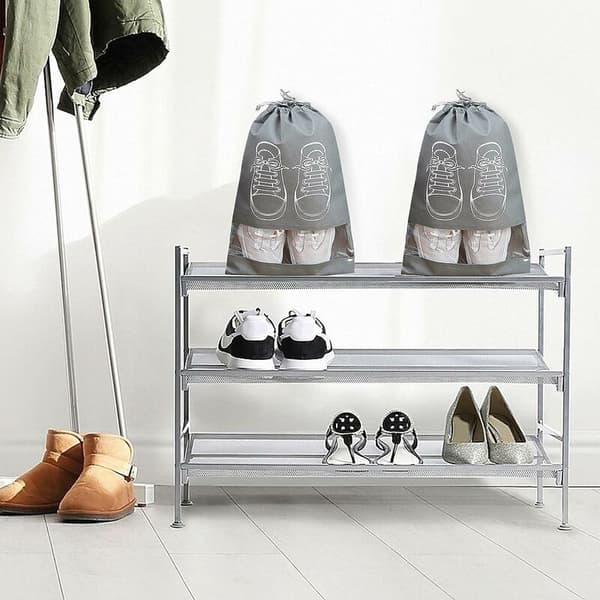5-pack Large Dustproof Shoe Bags with Drawstring and Transparent Windows
