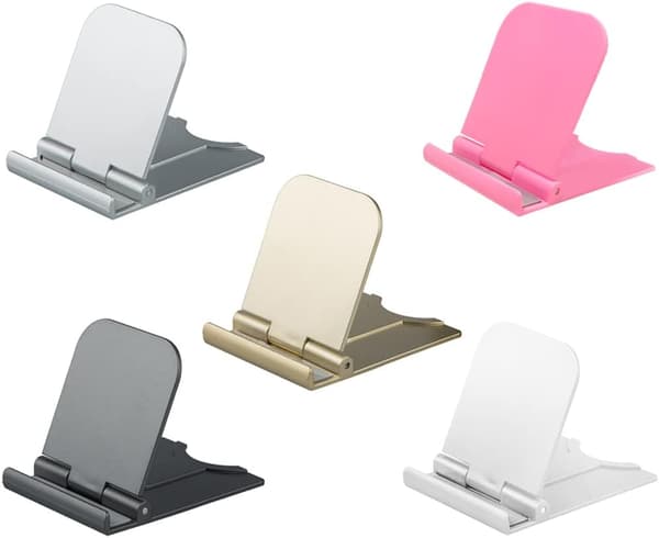 5-pak Universal Sammenklappelig Mobiltelefonholder Stativ til Tablets, Læsere, Mini iPad, Smartph