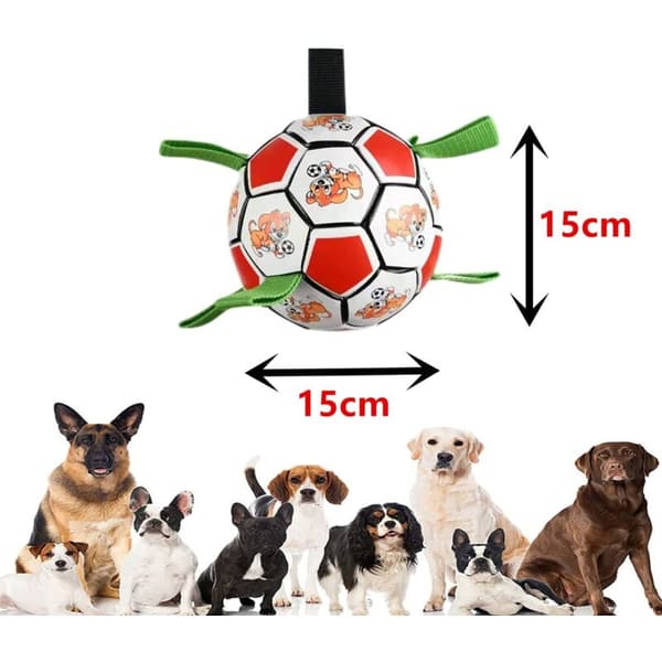 Hundelegetøj, hundebolde, hundefodbold til 15 cm x 15 cm interaktiv hundebold til indendørs og udendørs brug