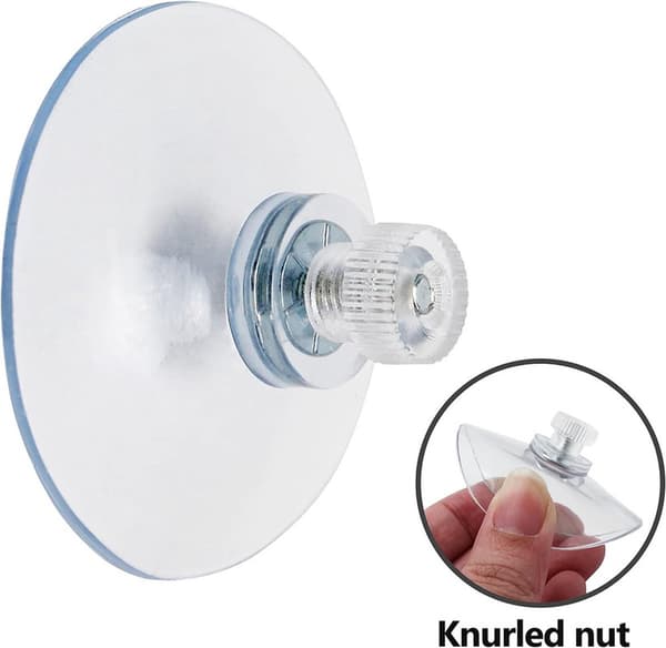 Pack of 12 Threaded Suction Cups - 53MM M4x1 - Suction Cups with Hooks - Suction Hooks - Nuts - New Transparent, Environmentally Friendly Material