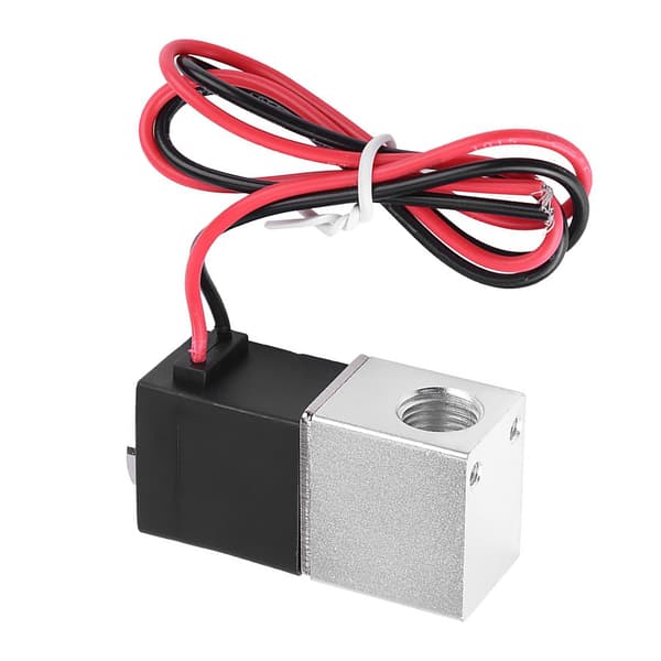 12V DC 1/4\" 2-vejs normalt lukket pneumatisk elektrisk magnetventil i aluminium