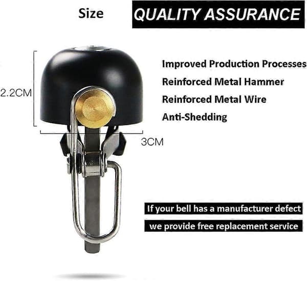 Classic Bicycle Bell for Road Bikes, Mountain Bikes, BMX Bikes