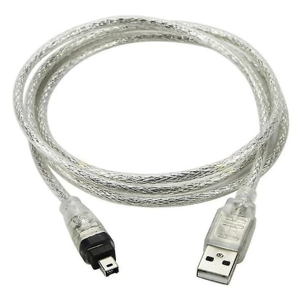 USB hann til Firewire IEEE 1394 4-pinners Ilink adapterkabel 1394-kabel for Sony hvit