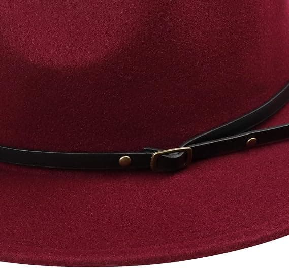Dame Bæltespænde Fedora Hat Klassisk Bredskyggad Filt Panama Hat_tfrf