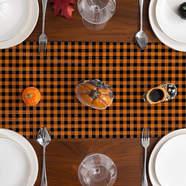 Halloween Pumpkin Bat Print Polyester Table Runner Festive Atmosphere Decoration Tablecloth Coffee Table TV Cabinet