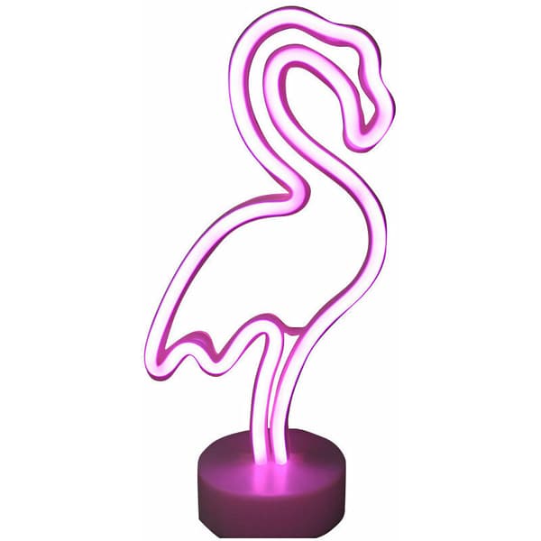 Flamingo Neon Sign with LED Base Decorative Neon Lamp USB/Battery Powered Night Light