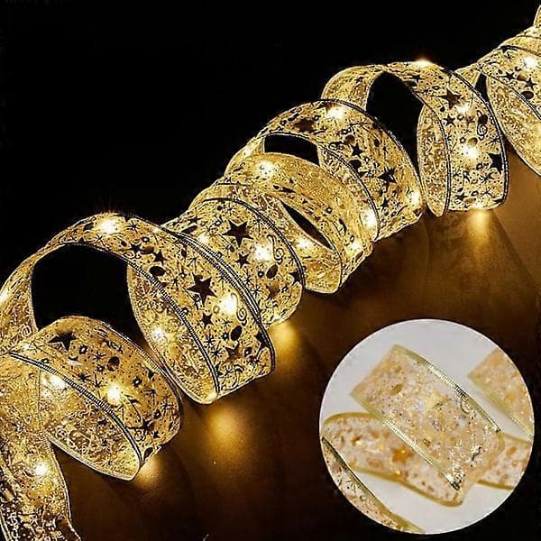 Christmas lighting, ribbon lighting, string lights, Christmas decorations, Christmas tree accessories, decorative pendants, double ribbon.