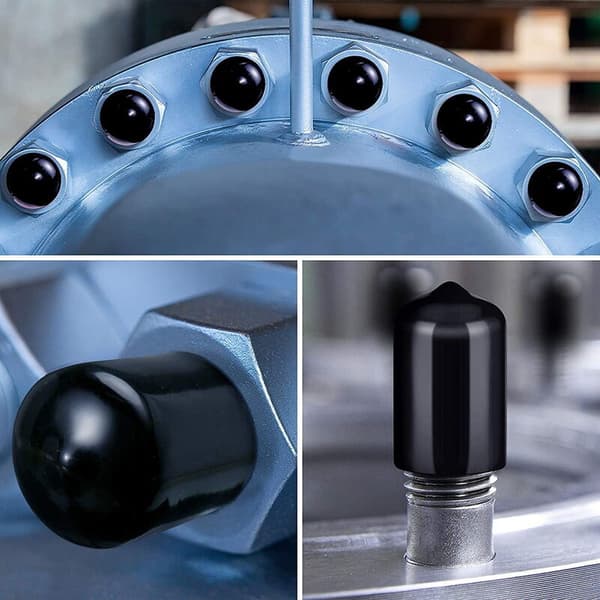80 Pieces Rubber Caps Flexible Bolt Covers Screw Caps Thread Protectors in 4 Sizes 1/4 to 3/4 Inch (Black)