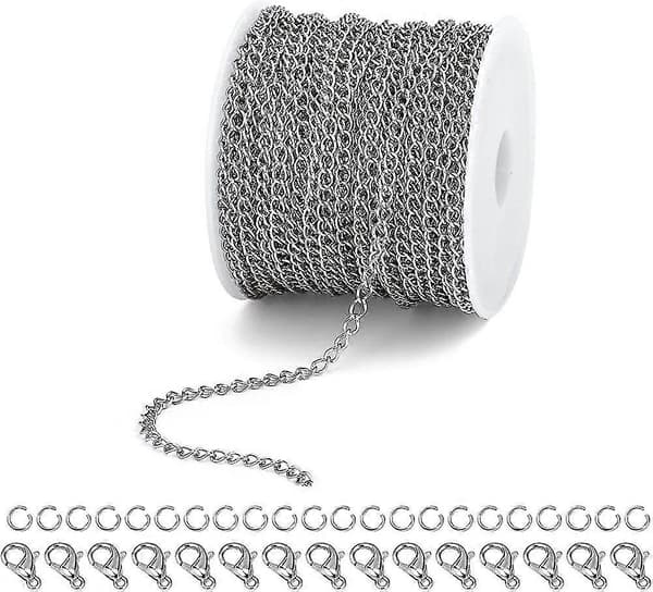 10 meter Rustfri Halskæde Kæder Smykkefremstilling Smykkekæde Rulle [db]