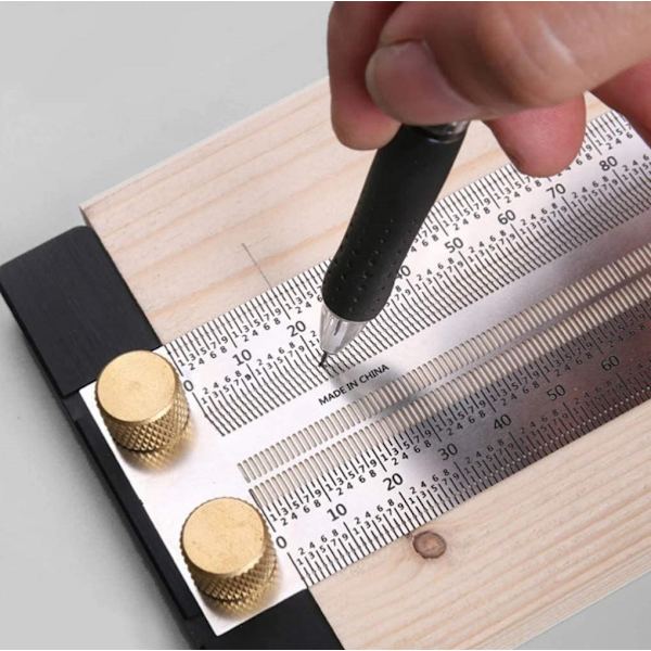 High-Precision Woodworking Ruler (300mm) Stainless