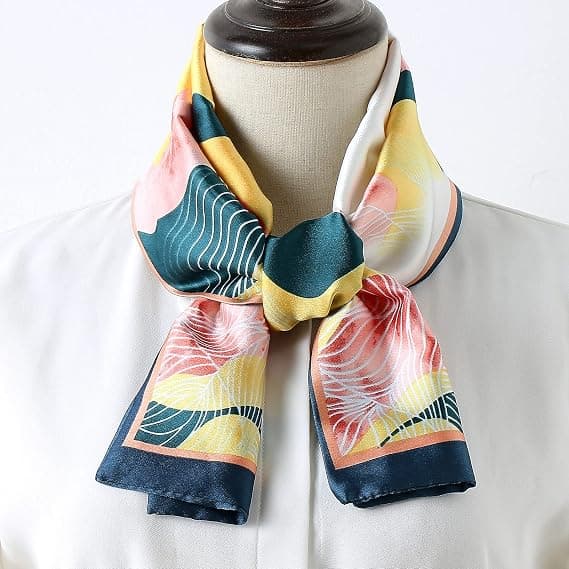 Pink Floral Slim Simulation Scarf, 15 * 145cm Women's Scarf