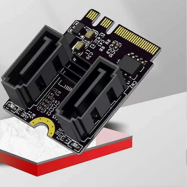 M2-SATA3.0-laajennuskortti KEY A+E WIFI M.2-SATA-HDD-sovitin Ajuriton JMB582-sovitinkortti Kuten kuvassa As Shown