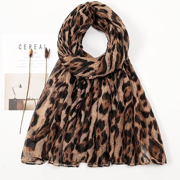 Leopardscarf för kvinnor, Leoparddjurmönstrad lättviktig mjuk rektangulär vardagsscarf för kvinnor 90x180cm