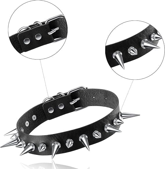 Kvinde Mænd Cool Punk Choker Hjerteformet Biker Læder Nitter Choker