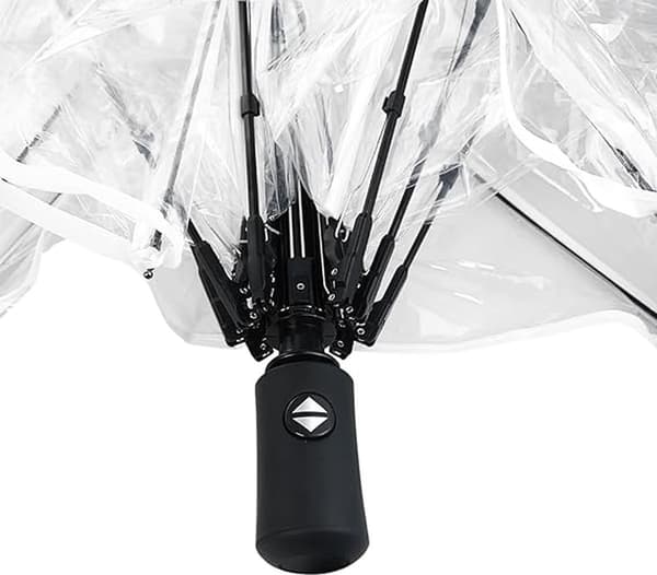 Transparent Paraply - Automatisk - Starka Ribbor - Starkt Grepp - Lätt att Fälla Ihop - Transparent Bärbart Hopfällbart Paraply - Transparent Färg