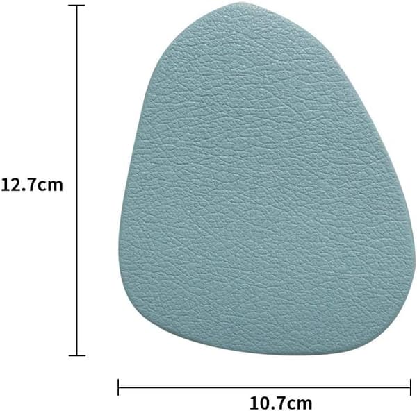 Pyöreä setti, jossa 6 liukumatonta, pestävää ja lämmönkestävää PVC-tablettia