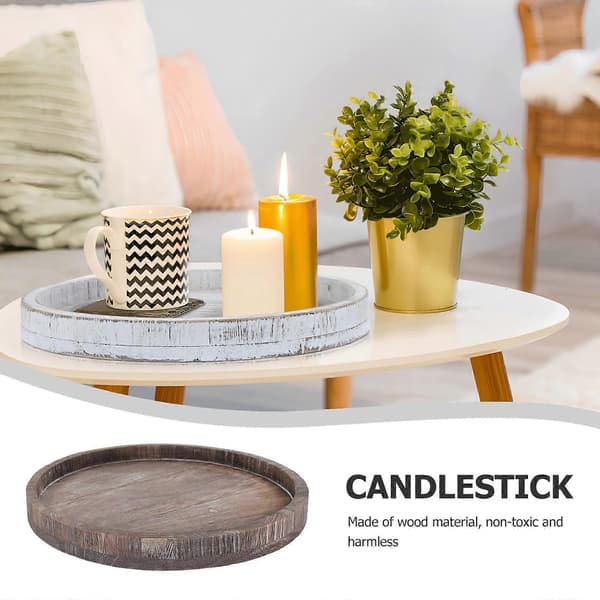 2 Pcs Wooden Decorative Trays Coffee Table Trays Table Decoration Trays Display Trays Holders
