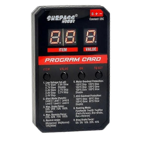 Surpass Hobby V2 LED-programkort til RC-bil til 25/35/45/60/80/120A